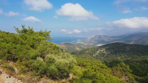 Stunning Aerial Views of Natural Landscapes. Aerial Video View From Drone on Cretan Landscapes