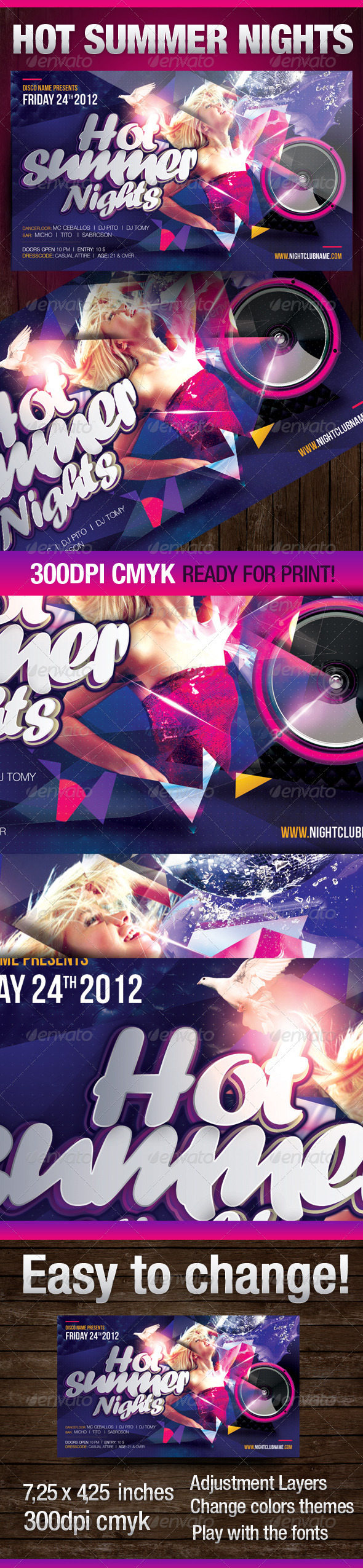 Hot Summer Nights Party Flyer - Flyers Print Templates