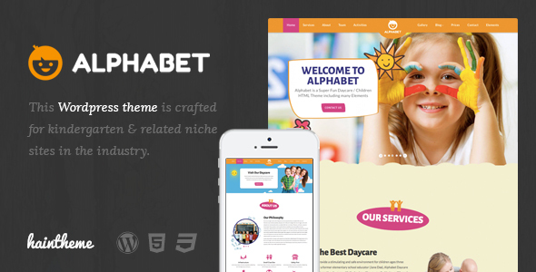 Alphabet - Kids, Children WordPress Theme