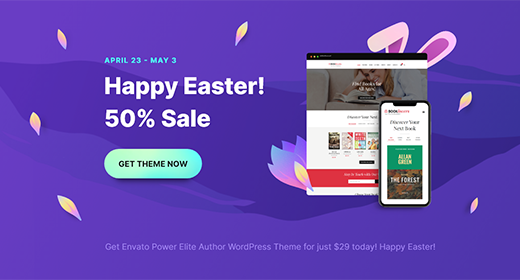 50% Off Easter Sale WordPress Themes 25-30 April