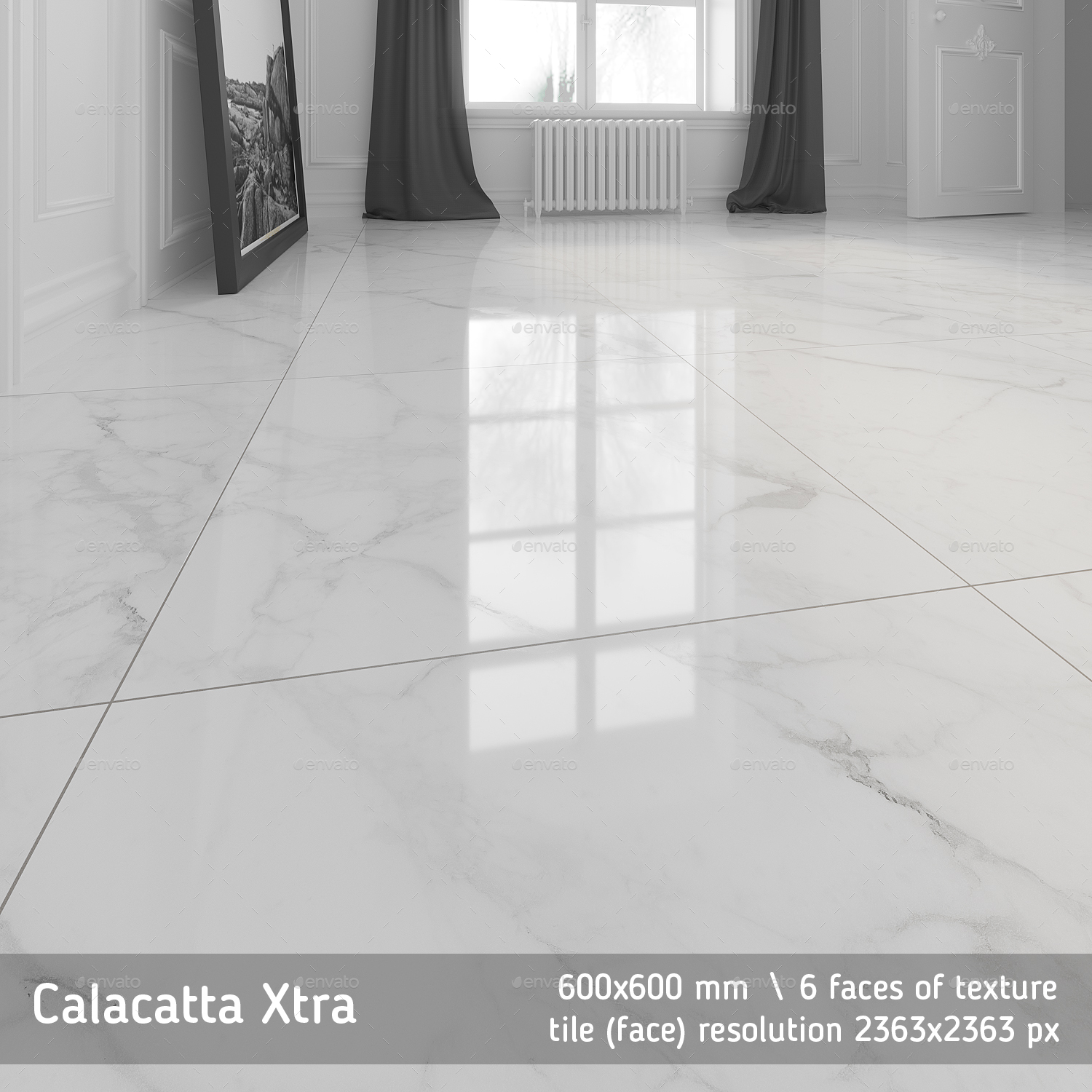 Calacatta Marble Floor Tile By Golden Tile By Grifit 3docean