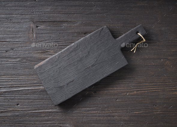 black wood chopping board