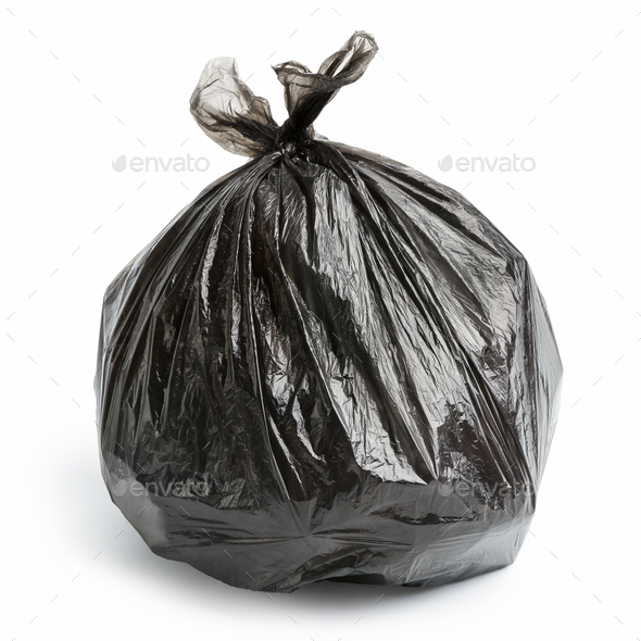 Trash bag isolated on a white background Stock Photo