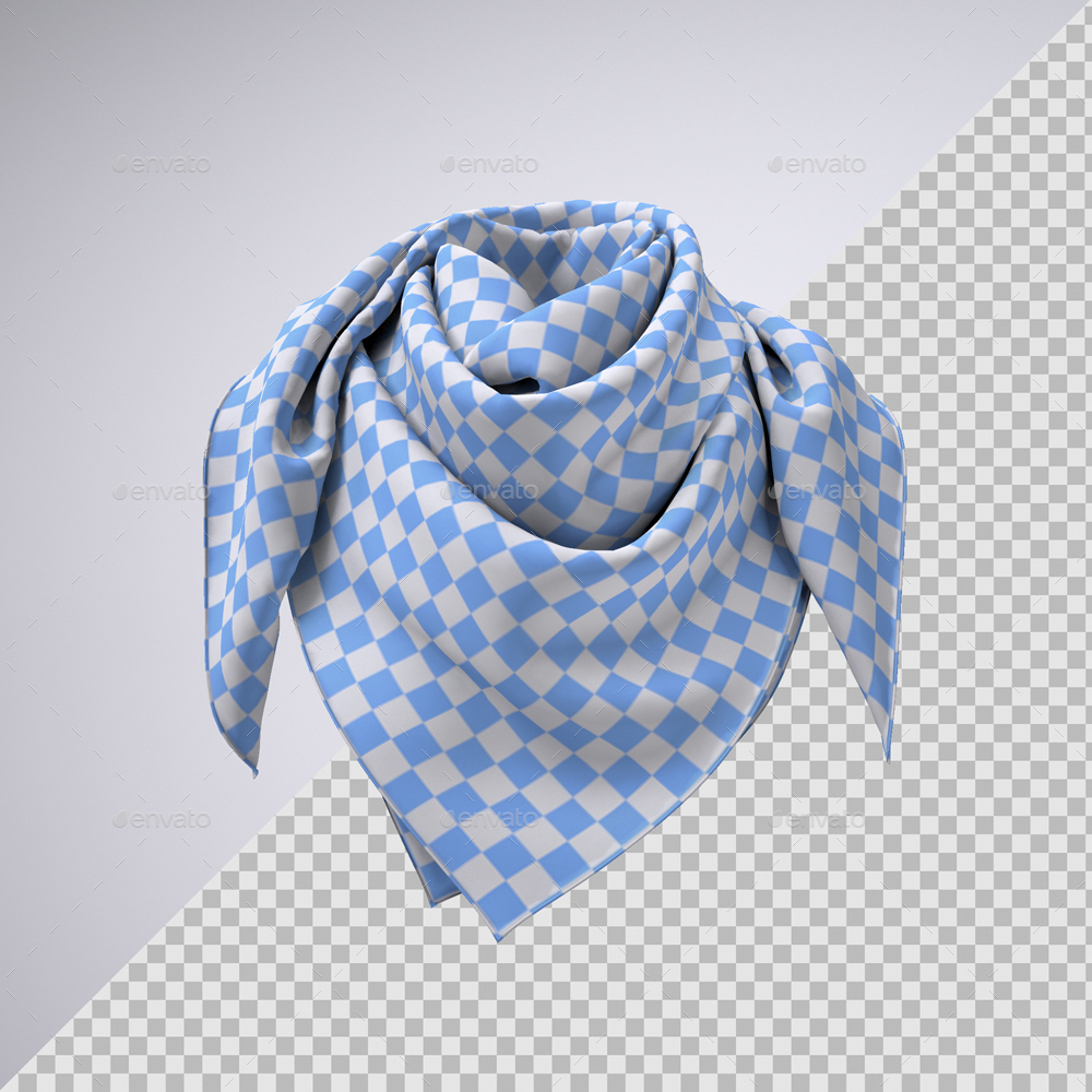 Download Square Silk Scarf or Bandana Mock-Up by Sanchi477 | GraphicRiver