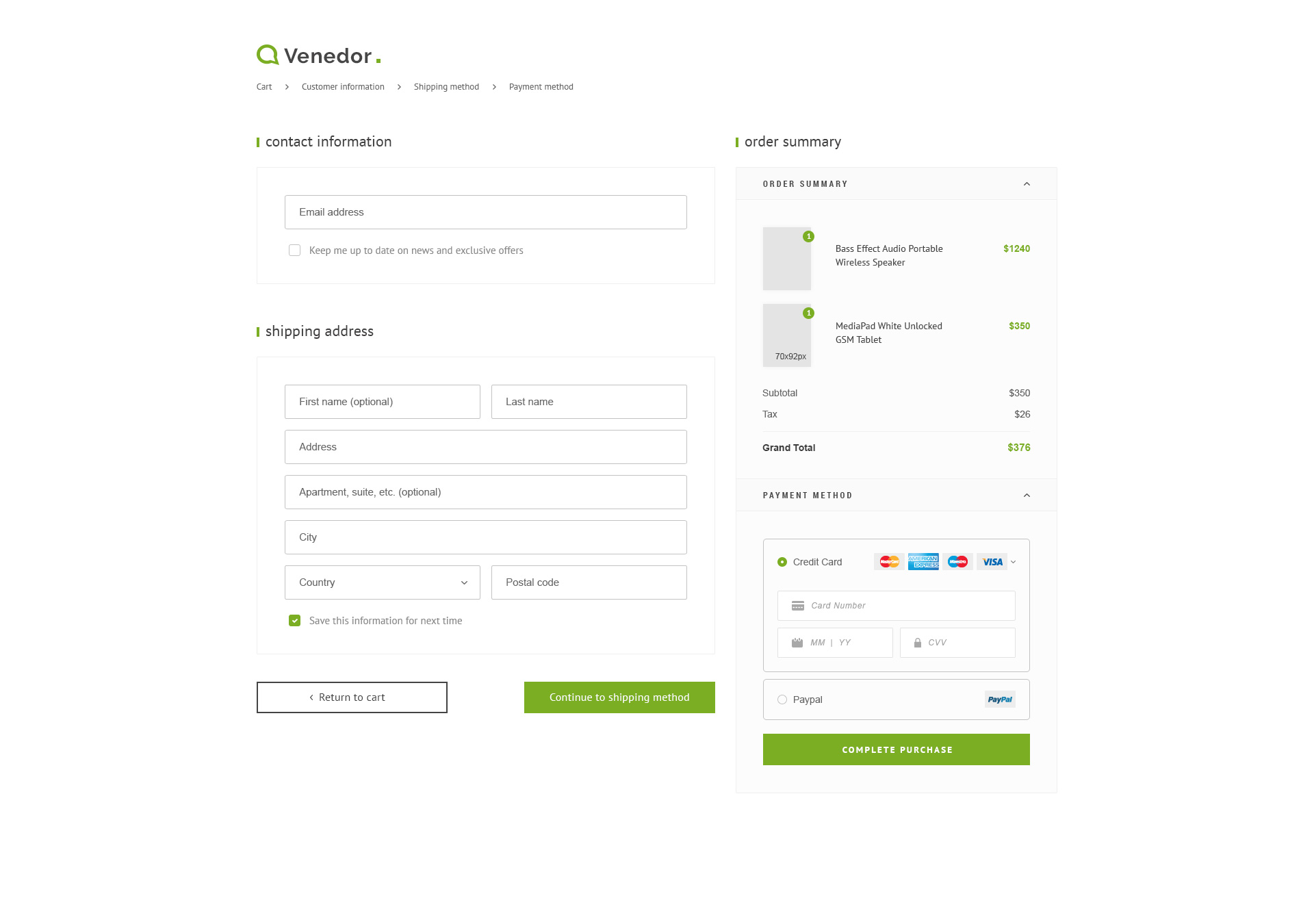Venedor - Bootstrap Responsive eCommerce PSD