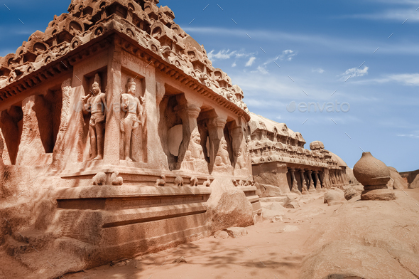 Hindu Temple in Mahabalipuram. World Heritage in South India - Stock Photo - Images