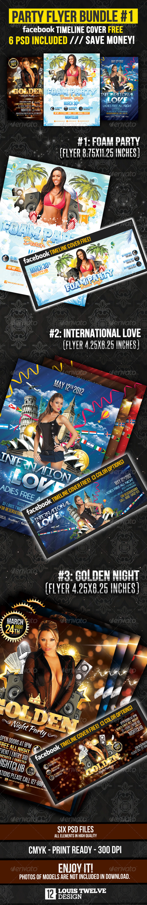 Party Flyer Bundle 01 + Fb Timeline - Clubs & Parties Events