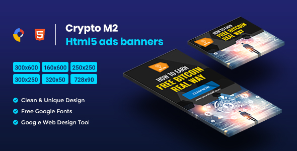 Crypto HTML5 Animate Banner Ads - GWD M2