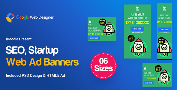 C04 - SEO, Startup Agency Banners GWD & PSD