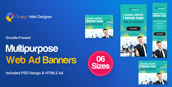 C08 - Multipurpose, Business Banners GWD & PSD