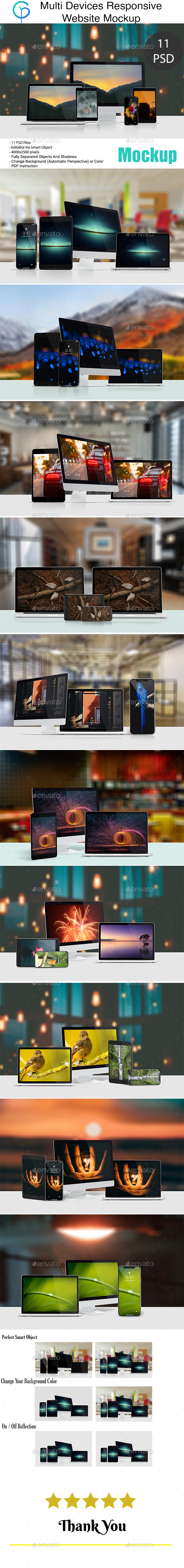 Multi Devices Responsive Website Mockup By Yellowgold Graphicriver