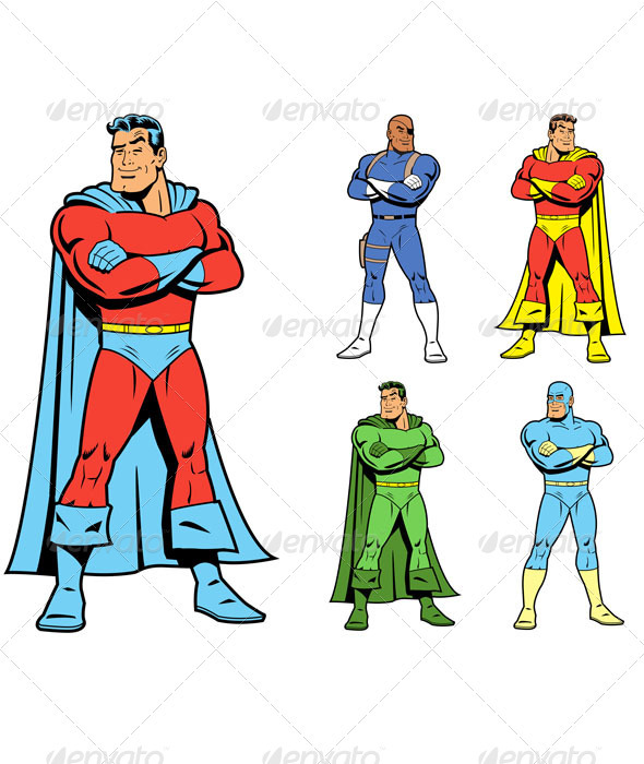 Classic Superhero and Cool Variations Image Set - People Characters