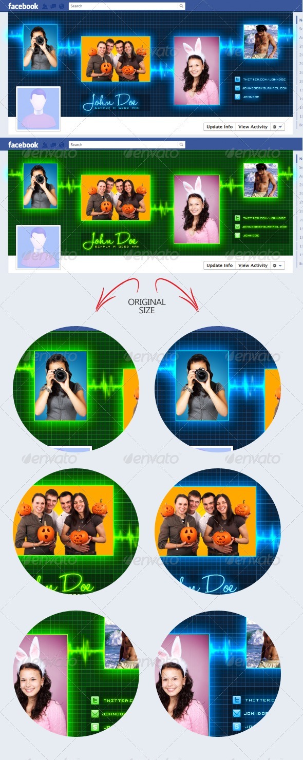 Pulse Cardiogram Sound-Wave Facebook Timeline