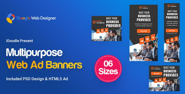 C10 - Multipurpose, Business, Startup Banners GWD & PSD