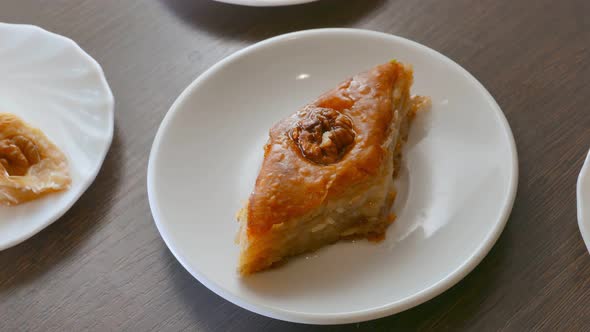 Turkish Baklava with Walnut  Sweet Food From Turkey