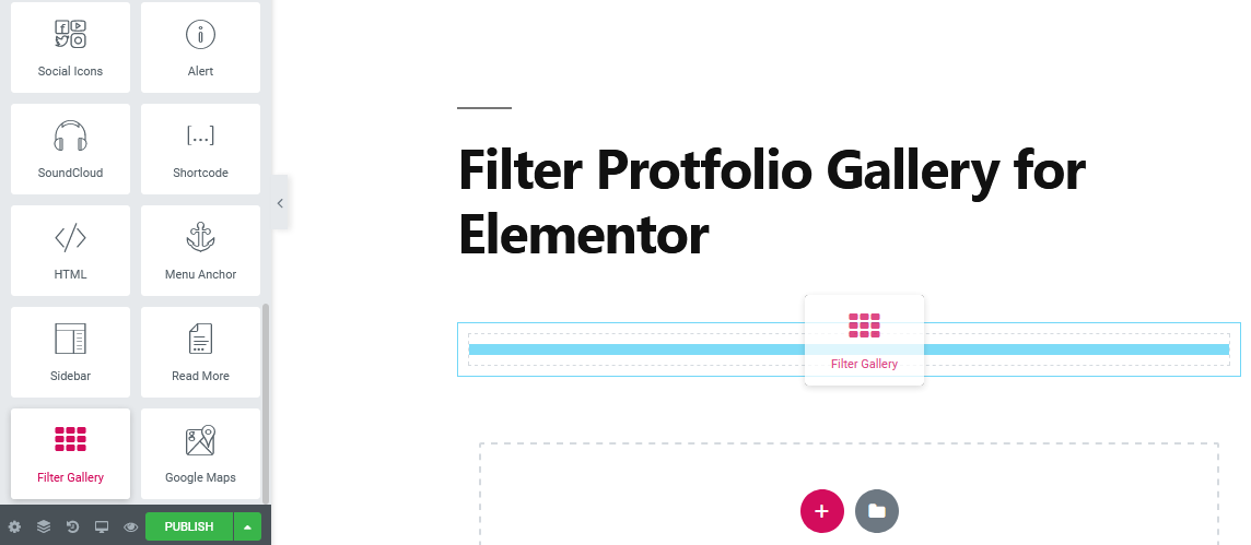 Gallery filter portfolio filter for gallery element model