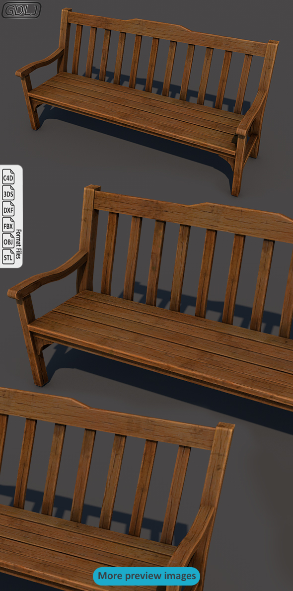 Wood bench - 3Docean 23763677