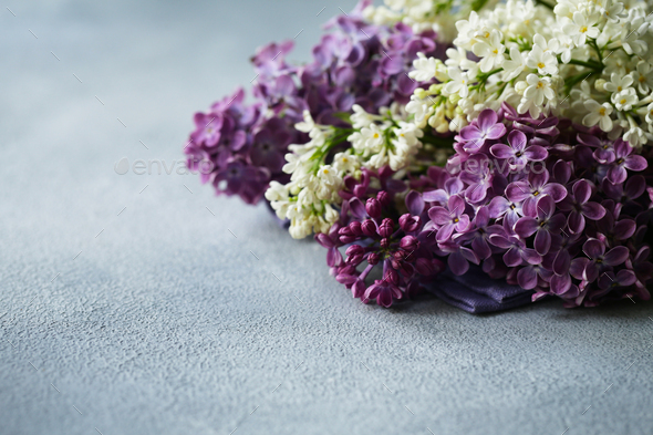 Bouquet of White and Purple Lilac