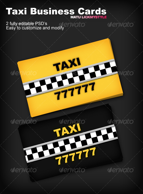 Taxi Business Cards - Industry Specific Business Cards