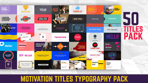 Motivation Titles Typography Pack