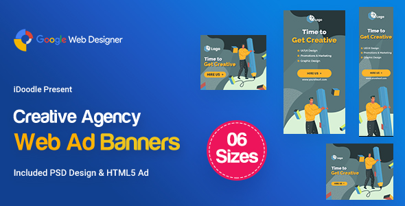 C14 - Creative, Startup Agency Banners HTML5 Ad - GWD & PSD