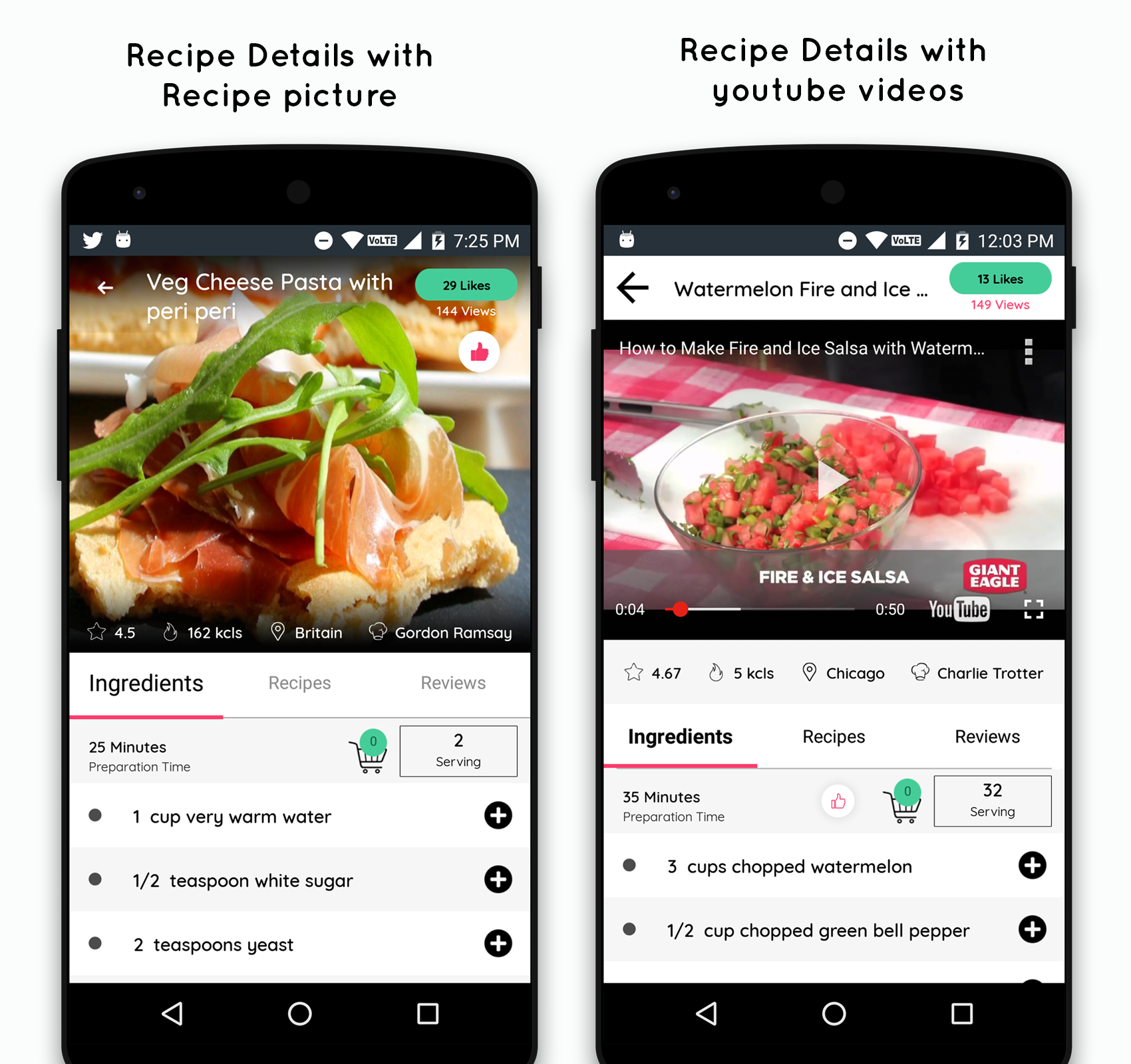 Food Recipe android app with add recipe by chef by FreakTemplate