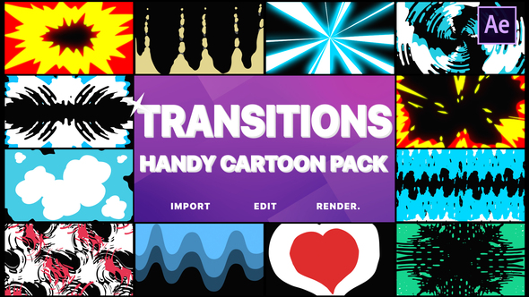 Handy Cartoon Transitions - VideoHive 22231278