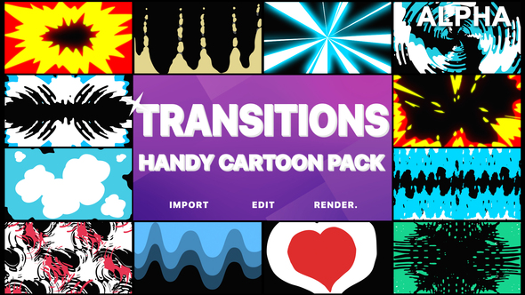 Handy Cartoon Transitions | Motion Graphics Pack alt