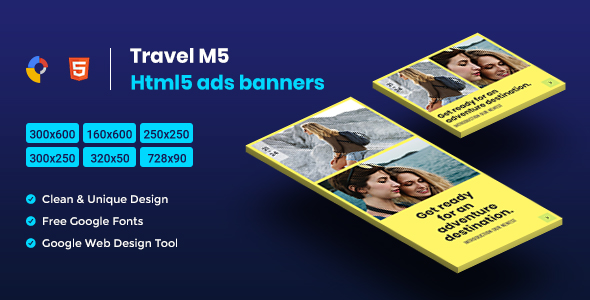 Travel HTML5 Animate Banner Ads - M5