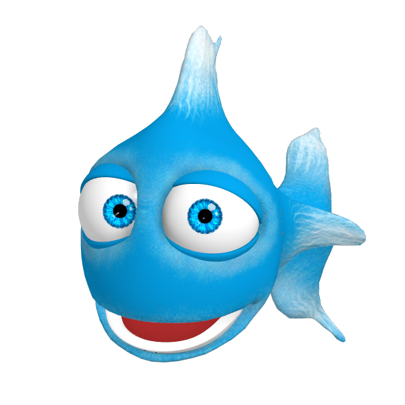 Rigged Cartoon Fish - 3Docean 23798237