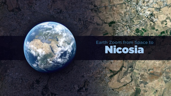 Nicosia (Cyprus) Earth Zoom to the City from Space