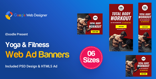 C20 - Yoga & Fitness Banners HTML5 - GWD & PSD
