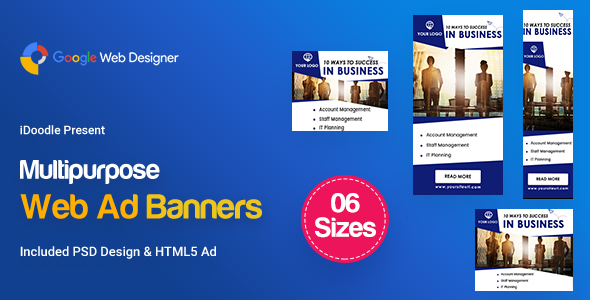 C22 - Multipurpose, Business, Startup Banners GWD & PSD