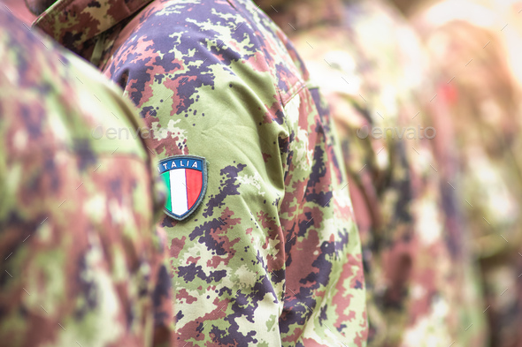 Detail of camouflages of Italian soldiers - Stock Photo - Images