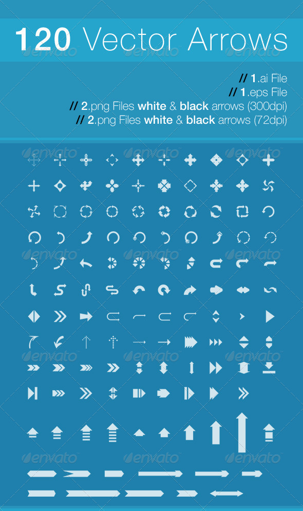 120 Unique Vector Arrows - Web Elements Vectors