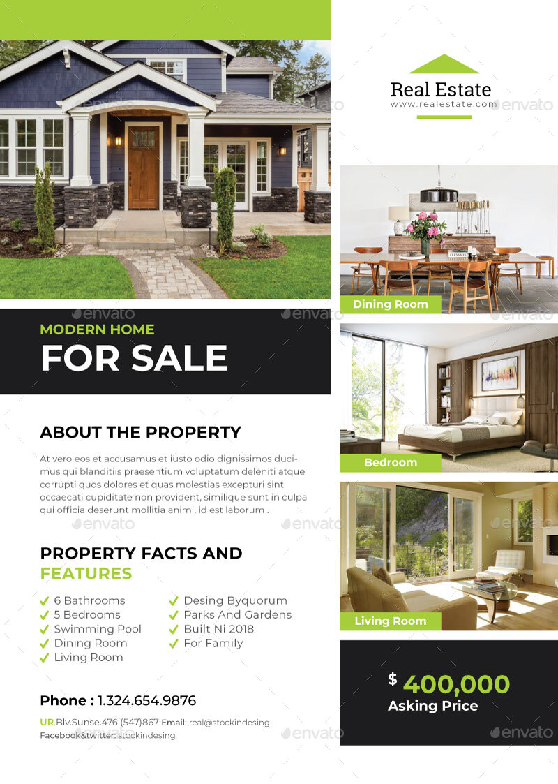 Real Estate Flyer, Print Templates | GraphicRiver