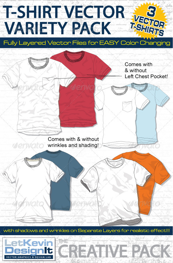 Mens T-Shirt Vector Mock-Ups - Fashion Design - Retail Commercial / Shopping