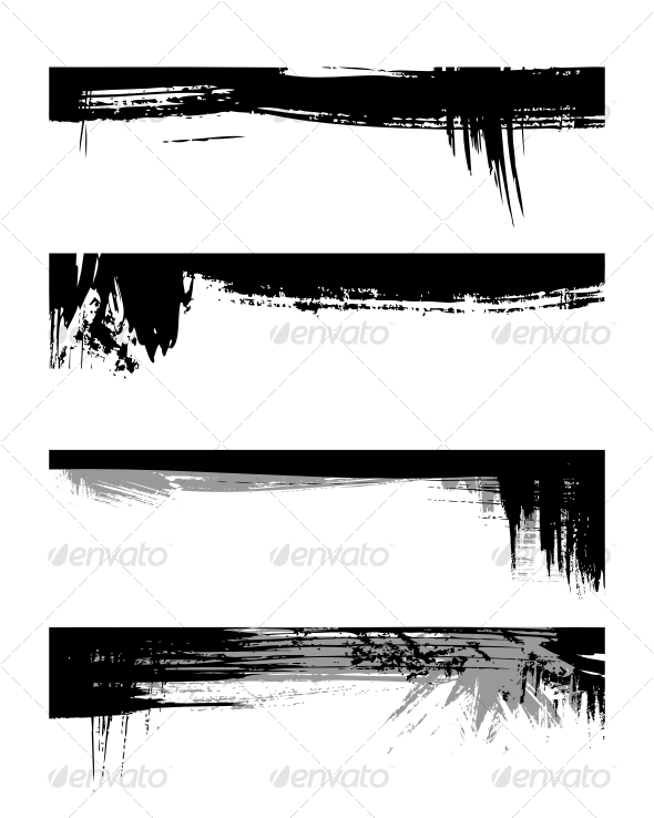 Set of grunge edges - Borders Decorative