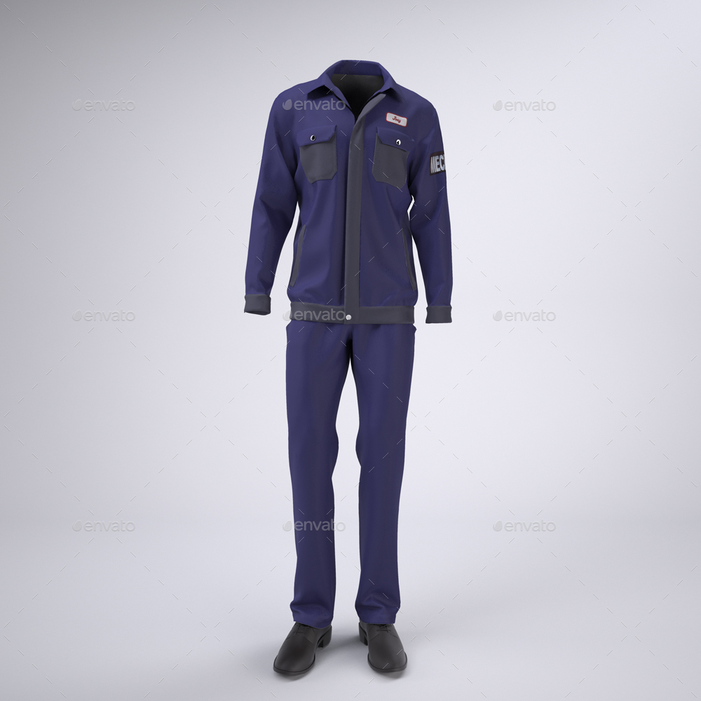 Download Mechanic Work Uniform with Jacket and Coveralls Mock-Up by ...