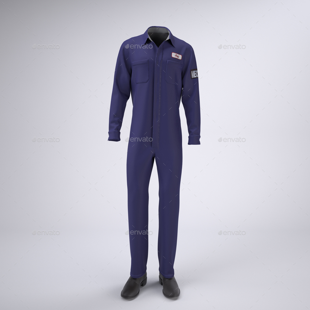 Mechanic Work Uniform with Jacket and Coveralls Mock-Up by Sanchi477