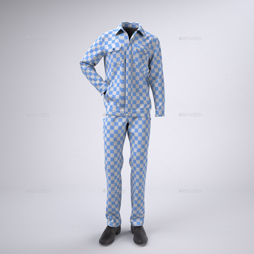 Download Mechanic Work Uniform with Jacket and Coveralls Mock-Up by Sanchi477