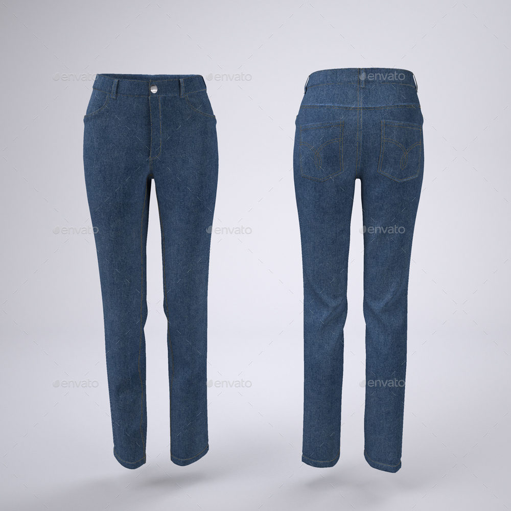 Download Woman's Denim Jeans or Trousers Mock-Up by Sanchi477 | GraphicRiver