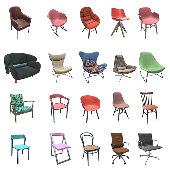 PBR Chairs - 3Docean 23823224