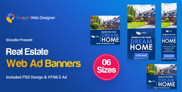 C30 - Real Estate Banners HTML5 Ad - GWD & PSD
