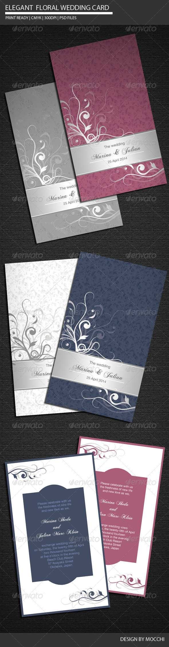 Elegant Floral Wedding Card by MOCCHI GraphicRiver