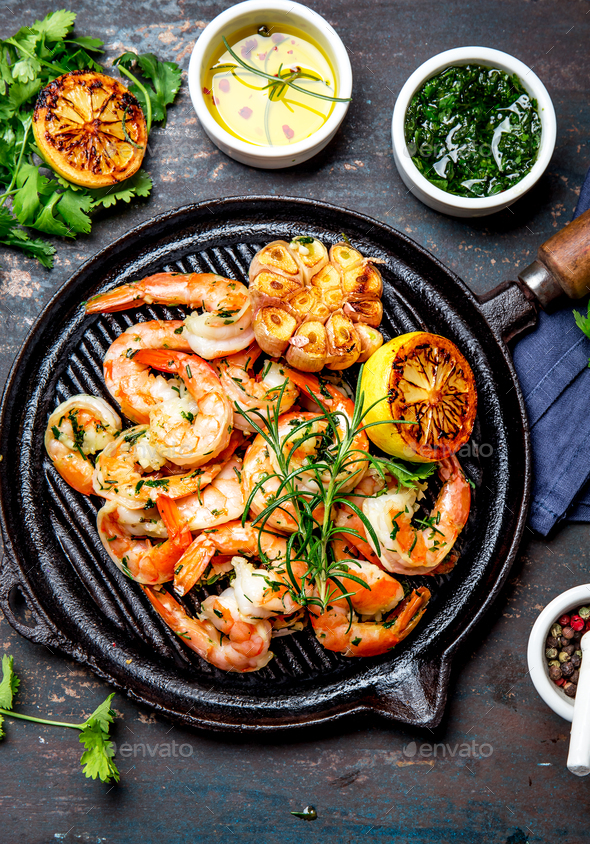 Shrimp on 2024 grill pan