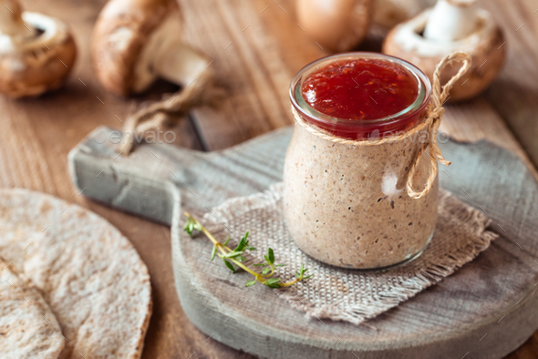 Mushroom pate in the glass jar Stock Photo by Alex9500 | PhotoDune