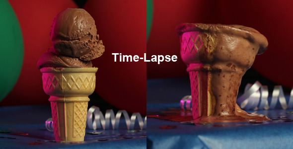 Ice Cream Cone Melting Time-Lapse