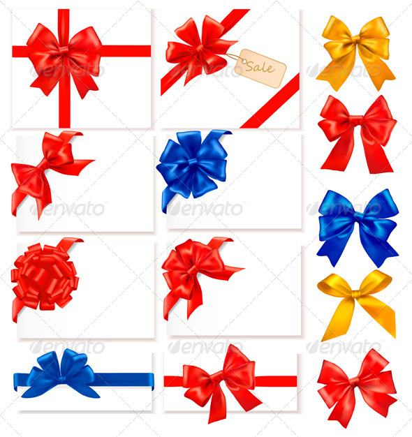 Big Collection of Color Gift Bows - Decorative Symbols Decorative