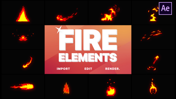 Cartoon Fire Elements - VideoHive 21798952